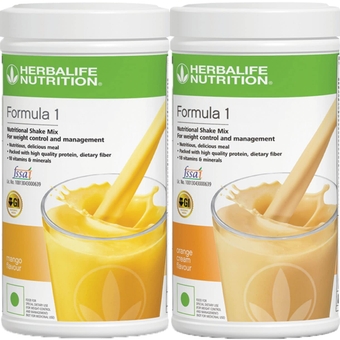 Nutrition Formula 1 Nutritional Shake Mix - (Mango, Orange Cream) 500 Grams Each - Pack of 2 -  Shake -  Meal Replacement -  Protein Powder -  Weight Loss