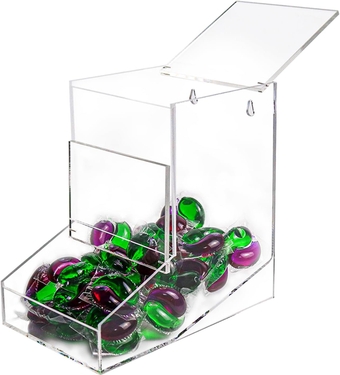 Laundry Pods Dispenser, Dishwasher Pod Holder, Acrylic Candy Dispenser with Lid, Laundry Organization for Laundry Room, kitchen, Home, Office, Wall Mount