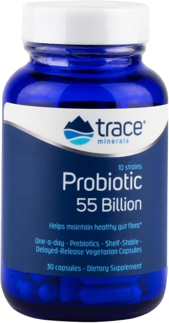 Probiotic 55 Billion Active Cultures per Capsule 30 Capsules | Bifidobacterium, Lactobacillus, One-A-Day, Delayed-Release Capsules | Promotes Digestive Wellness, Gut Health | Gluten Free, Men + Women