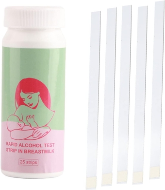 25pcs Breastmilk Alcohol Test Strips, Fast Accurate Detection Breast Milk Screening Tests Alcohol Dip Test in 2 Minutes, Test Range, High Sensitivity Detection, Keep Breast Milk Safe