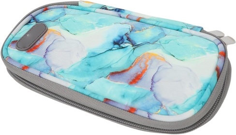 Light Blue and Navy Blue Optional Cooler Bag, Portable Diabetic Cooling Case for Insulin Pen, Hard Insulin Cooling Wallet for Man and Woman Camping Gym and Office(Marble Green)