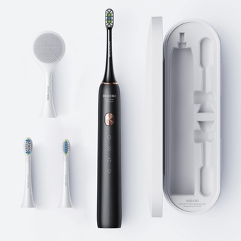 Electric Toothbrush for Adults, Rechargeable Electric Toothbrush with Travel Case, 3 Toothbrush Replacement Heads, 4 Modes 2 Mins Smart Timer, 4 Hours Charge Lasts 30 Days
