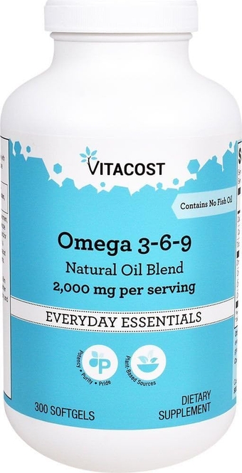 Omega 3-6-9 Natural Oil Blend -- 2000 mg per serving- 300 Softgels