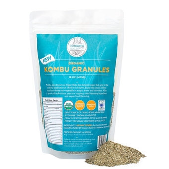 OCEAN’S BALANCE Kombu Kelp Granules – Maine Coast Dried Seaweed Kelp – Kombu Seaweed, Perfect for Keto Diet, Paleo Diet, Vegetarian or Vegan Diet – Gluten-Free – 16oz Bag