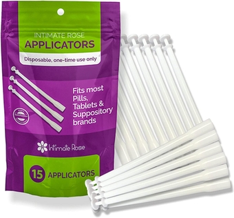 15 Count Vaginal Suppository Applicator - Fits Most Boric Acid Suppositories & Vaginal Suppository - Individually Wrapped Suppository Applicators from