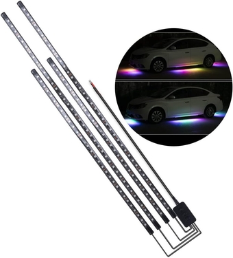 APP Controls Decorative Neon Light Strip Set for Car, Pickup Truck, Van, SUV (4Pcs Under Glow LED Lighting Strip 35.43x59.06 inch)