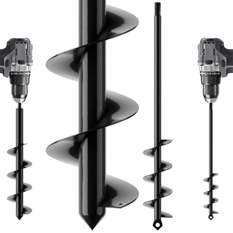 Garden Auger Drill Bit for Planting 1.6"x16". Auger Drill Bit Plant Flower Bulb Auger Spiral Hole Drill Earth Post Umbrella Bulb Planter Auger for 3/8"Hex Drive Drill.