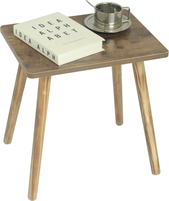 Side Table, Small Table End Accent Table for Living Room Bedroom Office Small Spaces, Modern Side Table Nightstand with Solid Wood, Easy Assembly, (Rustic Brown)