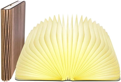 Lamp Book Large Size Folding Mood Light, Novelty LED Night Light, USB Large Capacity Rechargeable Wooden Table Lamp