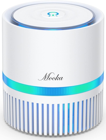 Small Room Air Purifier, 3-Layer H13 True HEPA Filter, Personal Air Cleaner with Night Light for Bedroom, Home, Bathroom, Office, Odor Eliminator for Allergies and Pets, Smoke, Dust, Portable Size