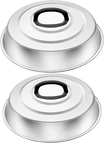 12 Inch Round Cheese Melting Dome of 2,  Grill Accessories for Blackstone, Heavy Duty Stainless Steel Basting Cover for Flat Top Griddle- BBQ, Camping, Indoor, Outdoor, Restaurant
