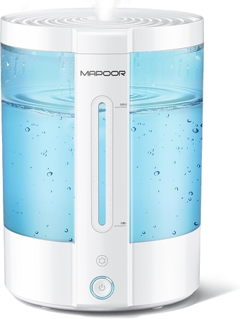 Humidifiers for Bedroom, 3L Ultrasonic Cool Mist Humidifier with Auto Shut Off & 7 Colour Light, Quiet Top Fill Small Air Humidifiers for Home Baby Nursery & Plants, No Leak & Easy to Clean