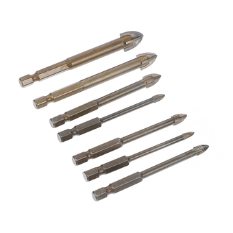 7pcs Tile Drill Spiral Hole Drill bit Drill bits for Brick Electric Auger Cement Drill bits Auger Drill bits Carbide Drill bit Hard Alloy Drills Hole Openers Triangle Drills Earth