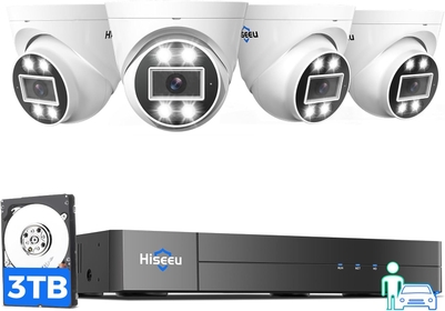 【121° Wide Angle+Spotlight Alarm】  8MP 4K PoE Security Camera System,PoE Camera System 16CH Expandable,w/5MP Home Security Cameras,Human/Vehicle Detect,2-Way Audio,24/7 Recording,3TB HDD