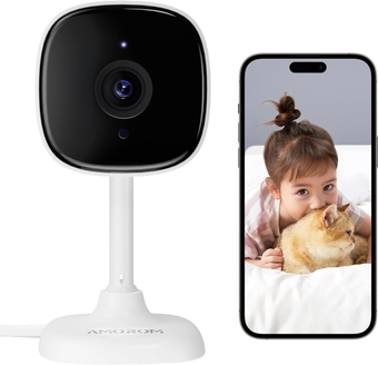 WiFi Indoor Camera for Home Security, 24/7 Recording Camera for Office/House/Apartment Surveillance,SD Card/Cloud Storage, 2-Way Audio,Night Vision,AI Detection, Alexa/Google Assistant Supported