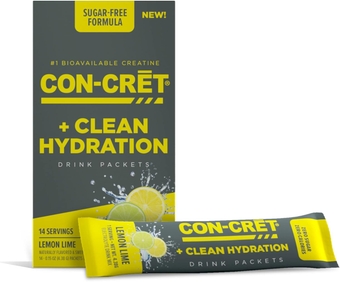 CON-CRĒT® + Clean Hydration, Full Electrolyte Profile Plus Vitamins and Patented Creatine HCl®, Performance Hydration,14 Servings (Lemon Lime)