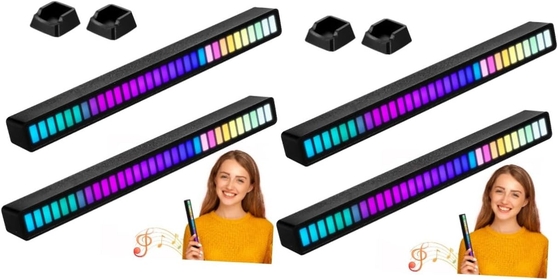 4 Pcs Lamp Ambient Lighting Wireless Sound Activated RGB Light Bar Ambient Lights Bars Led Lights Led Strips Computer Light Bar Led Bar Light Remote Control Acrylic Rhythm Lights