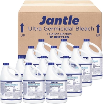 Bleach, Ultra Germicidal Bleach Cleaner, Bleach Bulk, Disinfectant Bleach Liquid, Cleans and Removes Tough Stains, Bacteria, Organic Matter and More | 1 Gallon Bottle | (Bulk Buy - 12 Bottles)