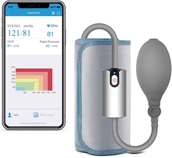 Wireless Bluetooth Upper Arm Blood Pressure Monitor, Wide Range Large Cuff, Automatic BP Cuff for Home Travel Use