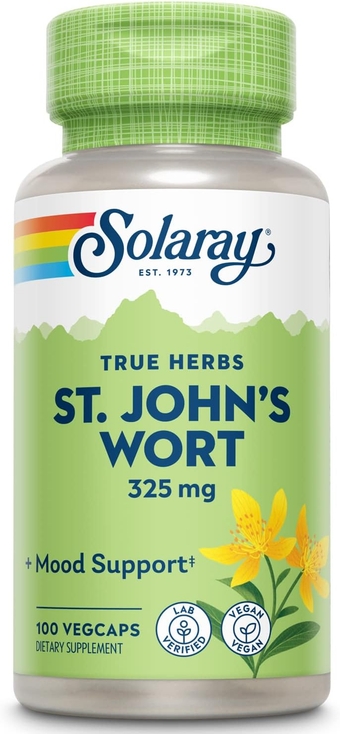 St John’s Wort 325 mg Whole Aerial - Health and Mood Support Supplement - 60-Day Money Back Guarantee - Non-GMO, Vegan, Lab Verified (100 CT)