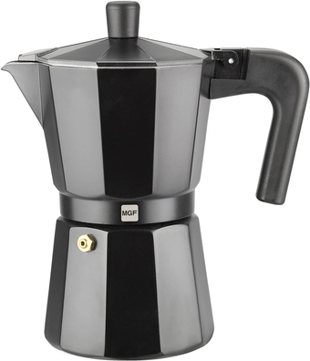 ® Kenia Noir Stovetop Espresso Coffee Maker, 12 cups / 20 oz, make your own home italian coffee with this moka pot cuban cooffe, made in black enamelled aluminum, safe and easy to use, café