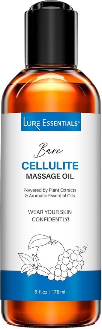 Anti Cellulite Massage Oil for Skin Tightening - Stretch Mark Oil Scar and Cellulite Remover in Thighs and Butt - 6 fl oz