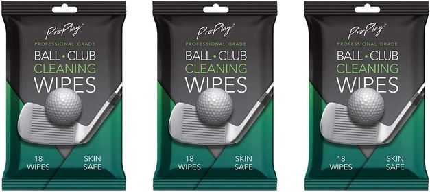 Ball & Club Cleaning Wipes | Powerful Cleaner Removes Dirt, Grass, and Sand | Convenient, Resealable Pack - Unscented 3 Pack