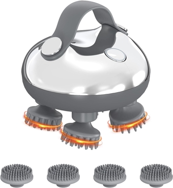 Electric Cat Massager, Handheld Cat Head Massager, Waterproof Pet Massager with 8 Massage Heads, 3 Modes, Type-C Charging Port, for Relieving Stress, Strengthen Bonding