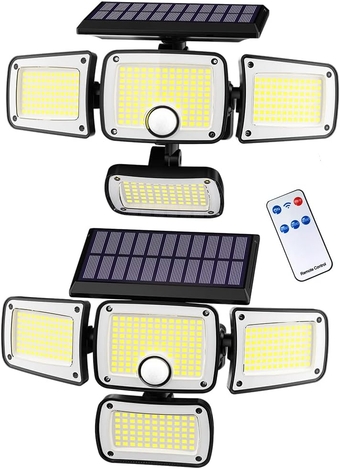 Solar Lights Outdoor 346 LED with Lights Reflector and 3 Lighting Modes, Motion Sensor Security Lights,IP65 Waterproof Solar Powered for Garden Patio Yard (2Pack)