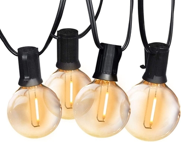 Outdoor String Lights, 48FT Patio Lights with 25 G40 Shatterproof LED Bulbs(1 Spare), Waterproof Hanging Lights String for Outside Backyard, Porch, Deck, Party, Garden