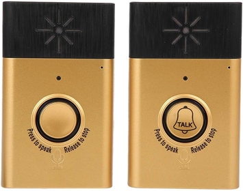 Portable Wireless Voice Intercom Two-Way Talk Doorbell Mobile Indoor/Outdoor Chime Interphone System for Home Security, Gold