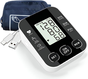 Upper Arm Blood Pressure Monitor Premium Blood Pressure Machine Automatic Arm BP Machine - Cuff 8.7''-12.6'', 100 Memory Sets, Voice Broadcast, High Precision, Irregular Heartbeat Detector