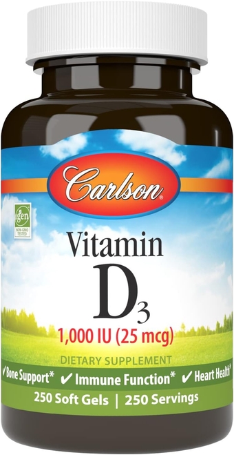 Vitamin D3, 1000 IU, 250 Softgels