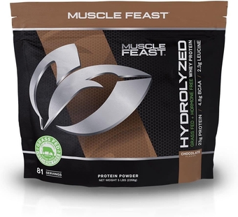 Grass-Fed Hydrolyzed Whey Protein Powder, All Natural Hormone-Free, Chocolate, 5lb