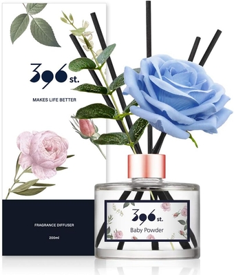 Rose Flower Reed Diffuser, Baby Powder(Also Known as Refreshing Air), 200ml(6.7oz) / Reed Diffuser Sets, Scentsy Home Fragrance, Scented Oils, Home & Bathroom Décor