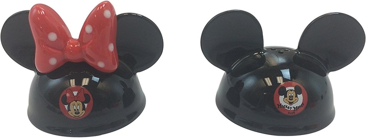 Parks Mickey Minnie Mouse Ears Hat Figurine Salt and Pepper Shaker Set NEW