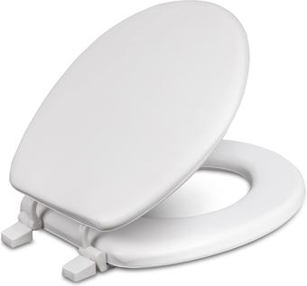 Toilet Seat Round, Soft Cushioned Vinyl Toilet Seat, HPS20-001, White