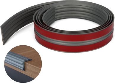 Self Adhesive Inside & Outside Corner Trim, Edge Protector Trim Rubber Strips, Peel and Stick Seal Strip,9.84FT Flexible molding Trim for Windows, Tables, Corners-Grey/Wide:4cm