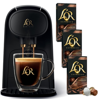Barista System Coffee and Espresso Machine with 30 Chocolate Espresso Pods