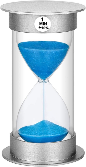Sand Timer 1 Minute Hourglass Timer, Plastic Sand Watch 1 Minute, Small Sand Clock one Minute, Hour Glass Sandglass Timer for Kids, Games, Decoration, Classroom, Kitchen, (1 Min, Blue Sand)