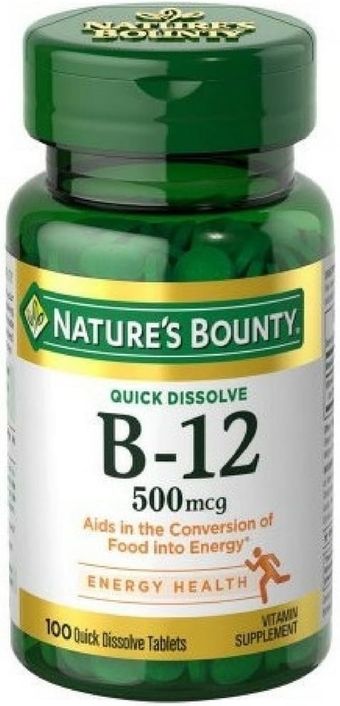 Nature’s  Vitamin B-12 500 mcg, 100 Count (Pack of 2)