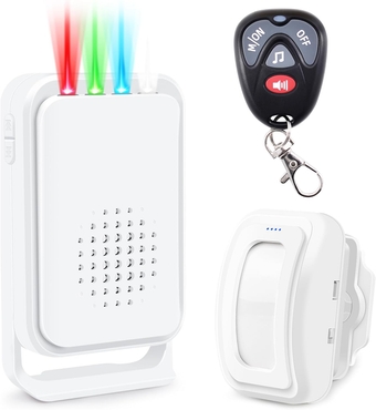 Motion Sensor Alarm, Door Chime When Door Opens, Motion Detector Sensor, Motion Sensor Door Chime, Door Chime Sensor for Kids Safety, 17 Ringtones 5 Volume Levels, 1Alarm1Sensor1Remote
