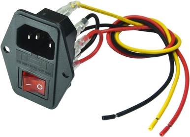10A 250V Power Socket Inlet Module Plug Switch 10A Fuse with Wiring，iec320 c14 power socket with illuminated switch fuse holder(PACK OF 2)