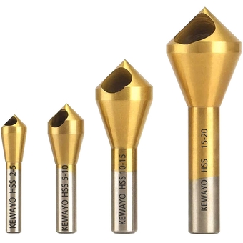 4pcs Titanium Coated Countersink Chamfer Tool Deburring Tool Set Metal Wood Drill Bits Zhongbo Business