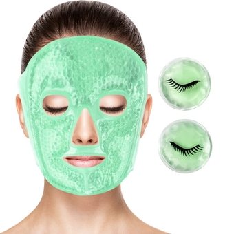 Cold Face Eye Masks Ice Face Mask Hot Cold Compress for Dark Circles, Puffiness, Migraines, Headache, Stress, Redness, Cooling Face Masks for Women Man, Skin Care