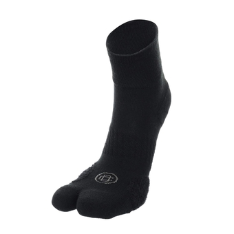 Bunion Relief Quarter Sock with Split Toe Separator and Soft Cushioning for Hallux Valgus, (Black, Large) Womens Shoe Size: 10-13