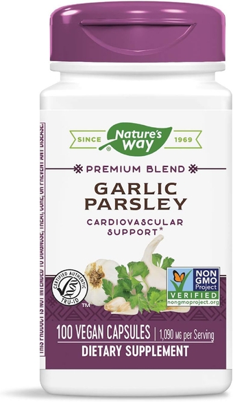Garlic Parsley, Premium Blend, Cardiovascular Support*, Non-GMO Project Verified, 1,090 mg per serving, 100 Vcaps