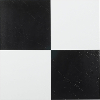 Sterling Self Adhesive 12-Inch Vinyl Floor Tiles, 45 Tiles - 12" x 12", Black and White Pattern - Peel & Stick, DIY Flooring for Kitchen, Dining Room, Bedrooms & Bathrooms by  Home Decor