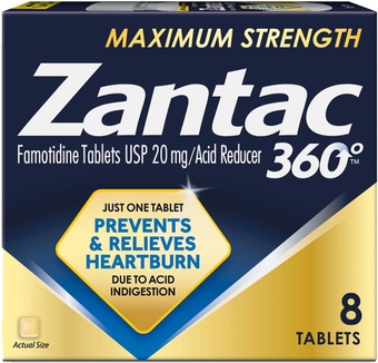 360 Maximum Strength Tablets, 8 Count, Heartburn Prevention and Relief, 20 mg Tablets