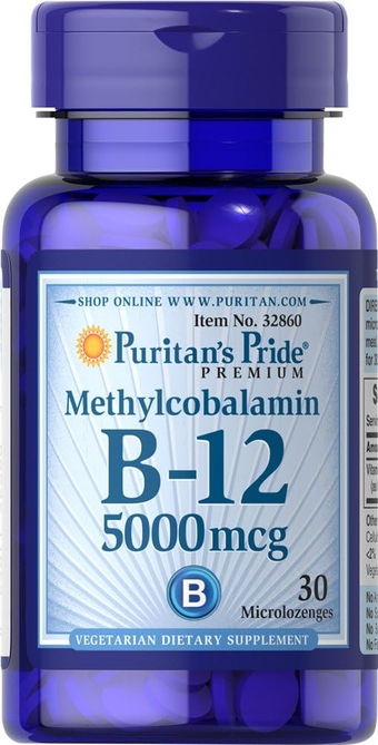 Methylcobalamin Vitamin B-12 5000 Mcg-30 Microlozenges, 30 Count